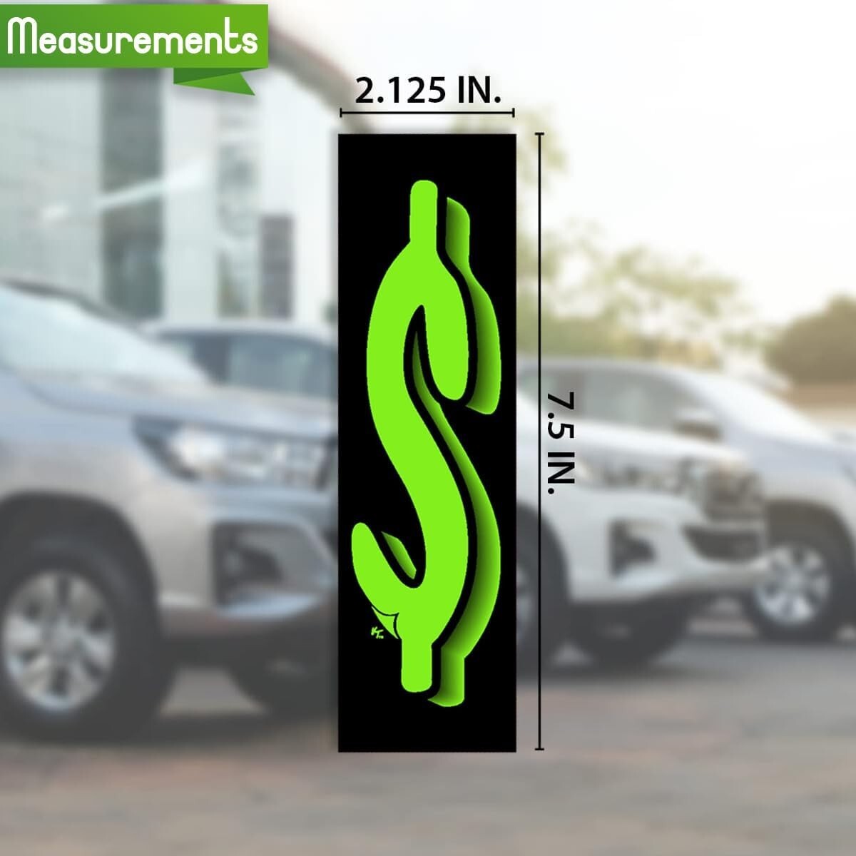 7 1/2 Inch Black & Green Numbers Windshield Pricing Stickers Car Dealer You Pick