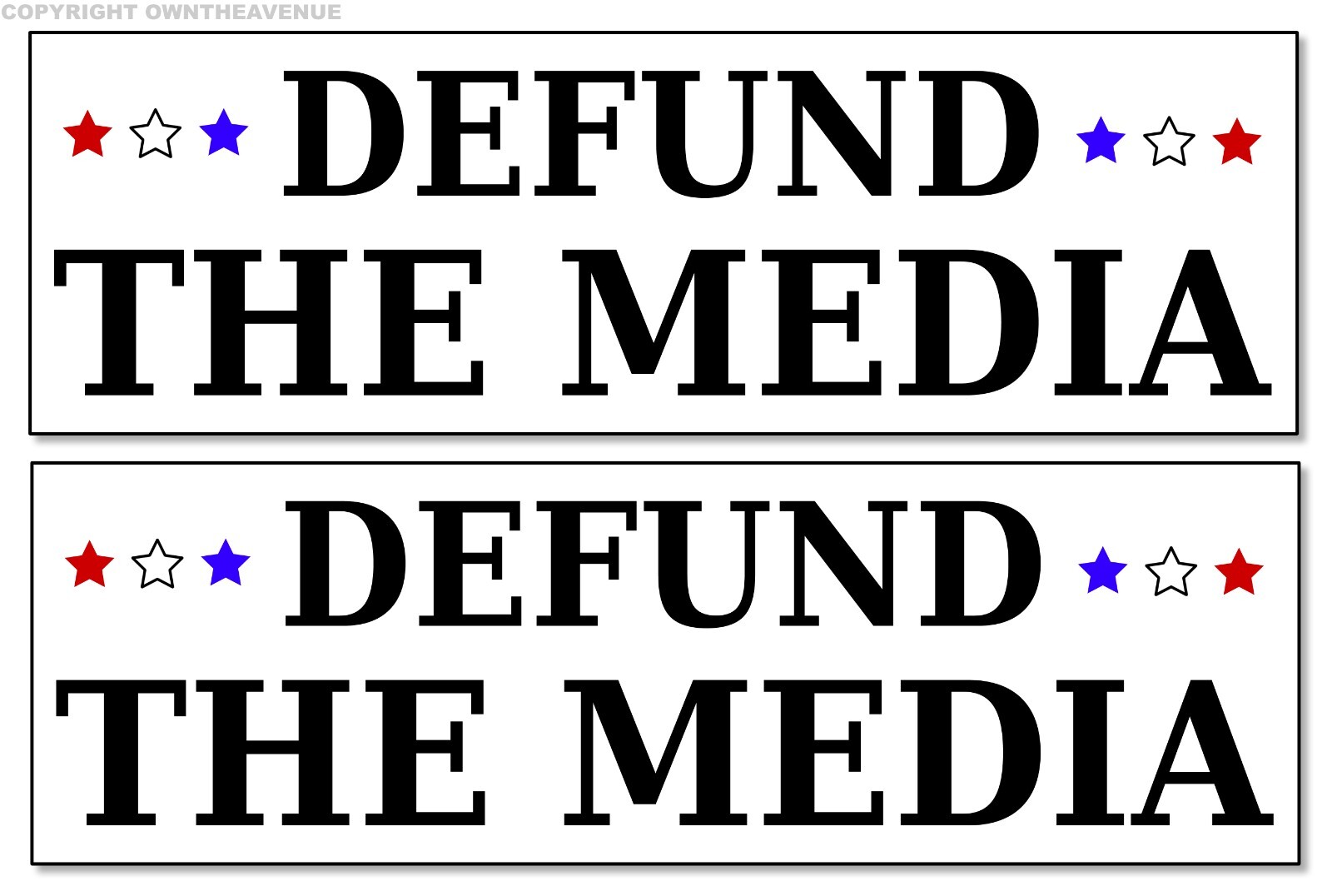 x2 Defund The Media Funny Republican Political Bumper Vinyl Sticker Decal 7″