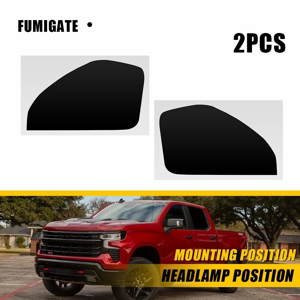 For 2022-2025 Chevrolet Silverado Smoked Headlight Side Marker Vinyl Tint Decals