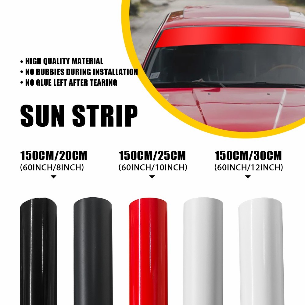 60” Car Window Tint Windshield Sun Visor Vinyl PVC Decal Strip Sticker Black