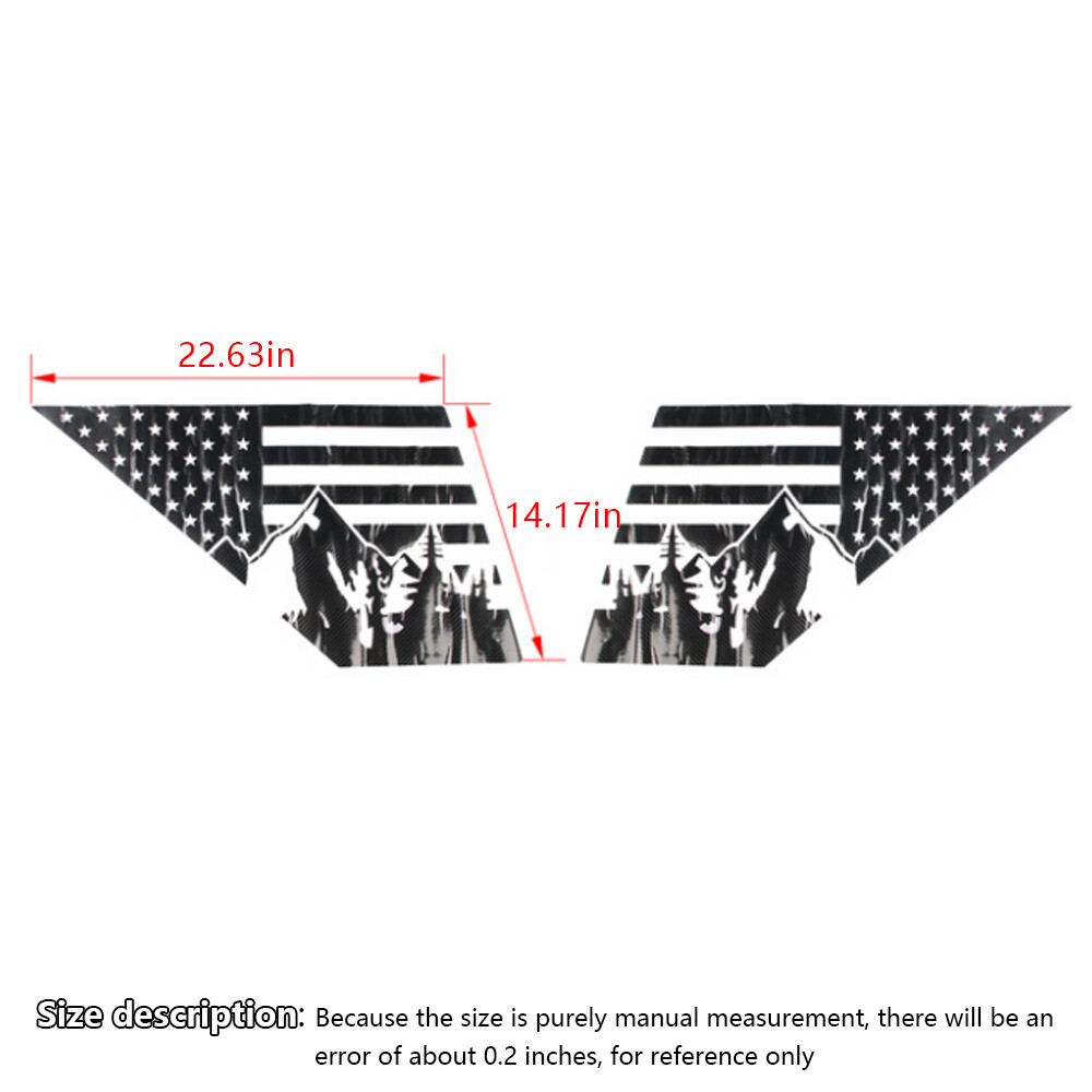 American Flag Rear Side Window Cover Trim Sticker For Ford Bronco Sport 2021-23
