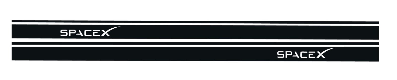 Tesla Model 3 2017-2025 Side Stripe Decals Set w/ Space X Logo Graphics Plaid