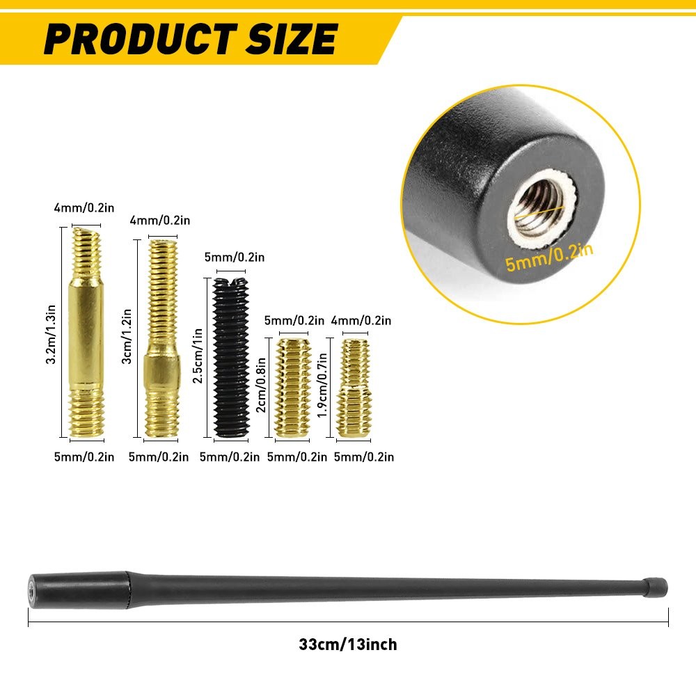 13″ Antenna Mast Black Power Radio AM/FM for Universal Car Motorcycles Bo A