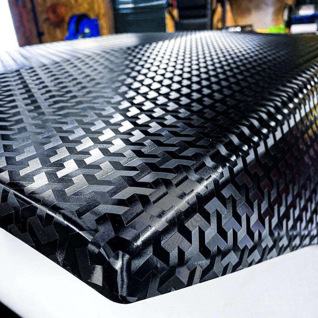 VVivid 2022 VVivid+ Designer Triangles Black Carbon Fiber Vinyl Car Wrap | V481