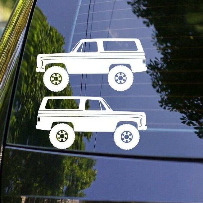 2X Lifted 4×4 Truck Silhouette Decal Stickers for Chevrolet Blazer K5 Pickup