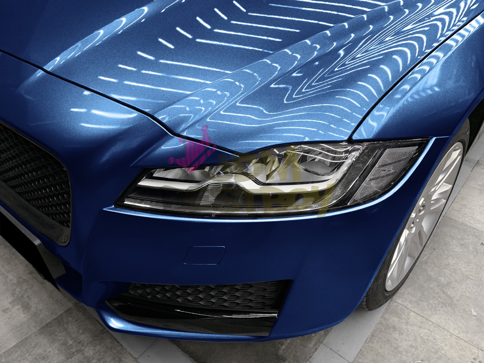 ESSMO PET Super Gloss Metallic Midnight Blue Vehicle Vinyl Wrap Decal Like Paint