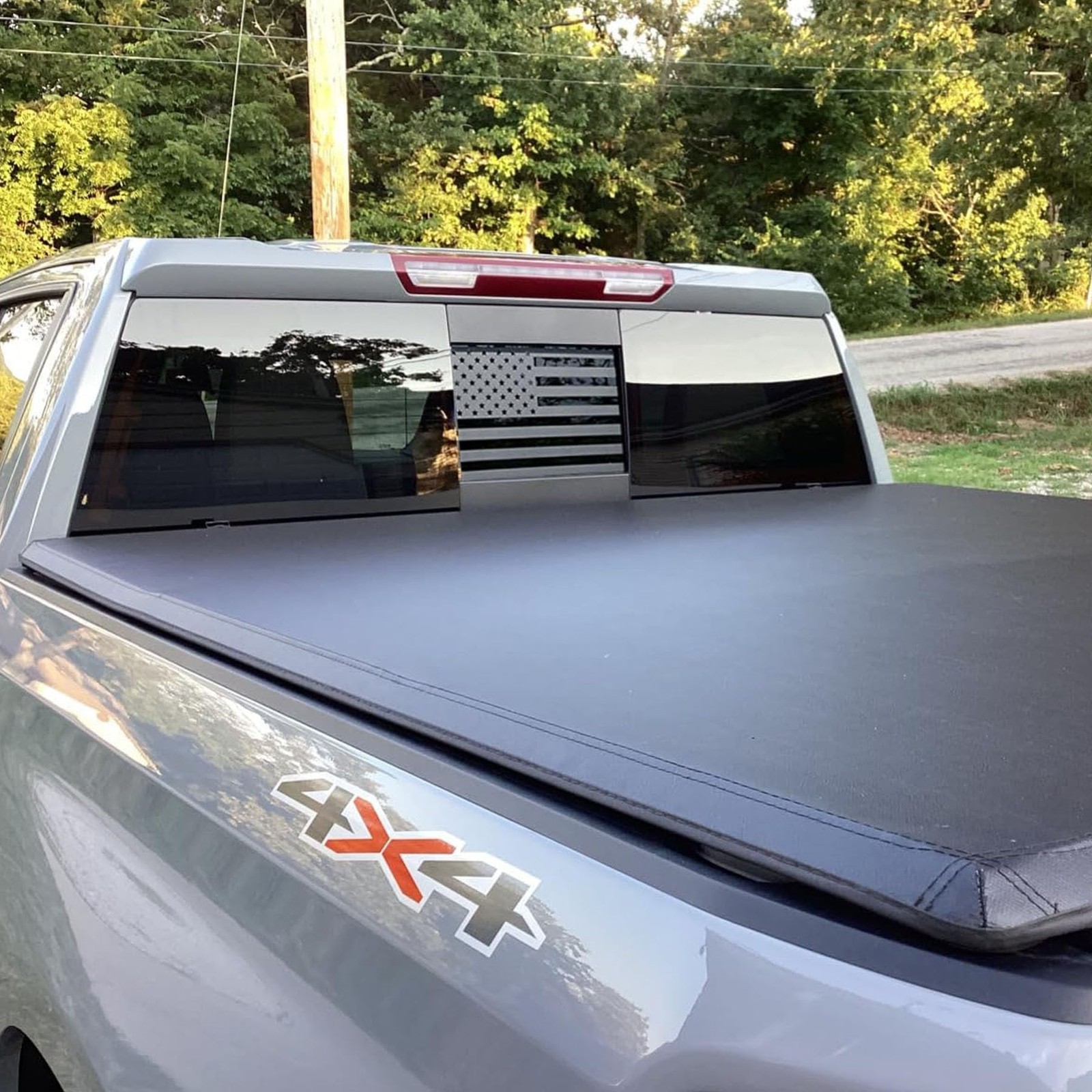 Zxiaochun Rear Middle Window For 2019-2025 Silverado Sierra, Matte Black