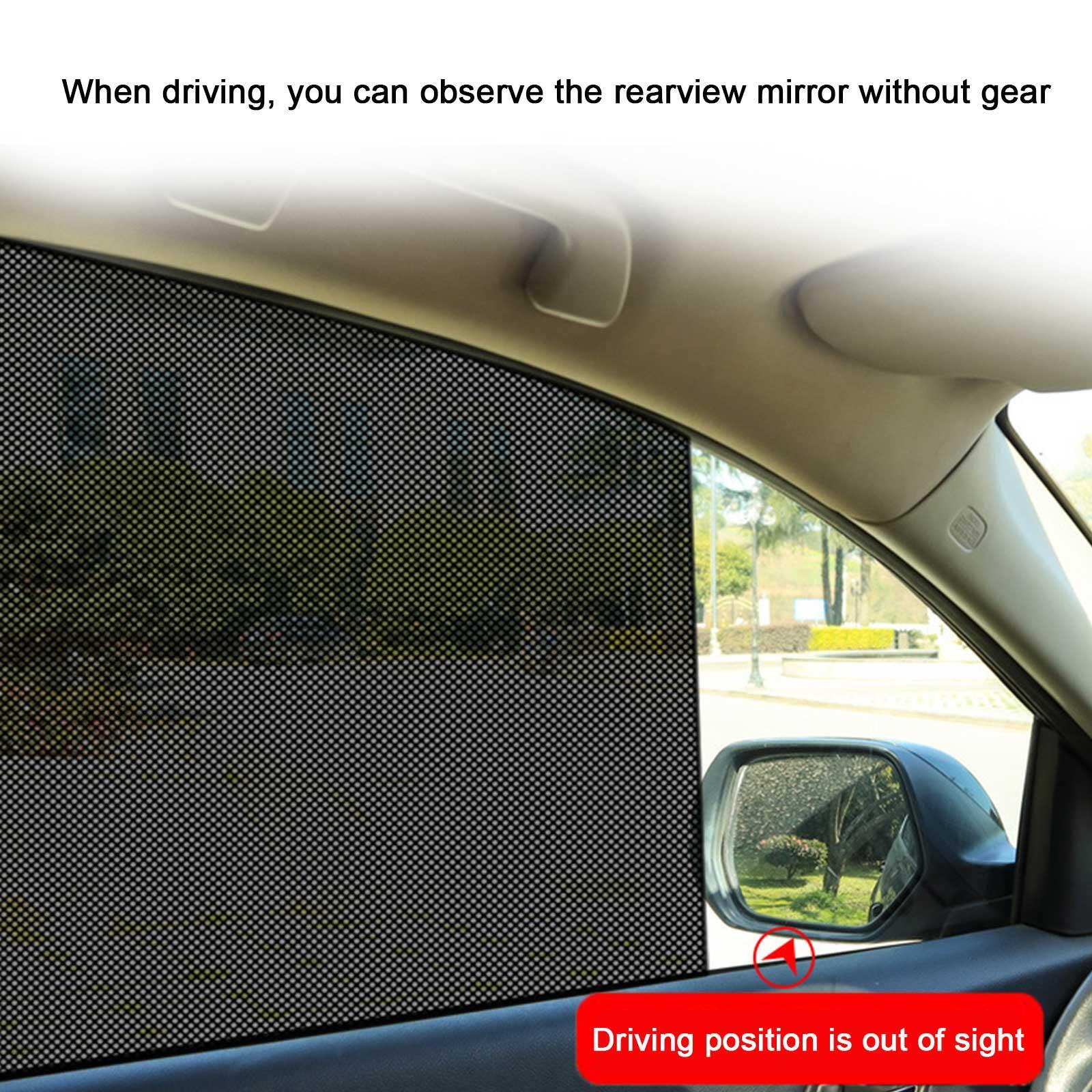 2pcs Car Side Window Mesh Film Net Sun Shade Static Sticker UV Protector