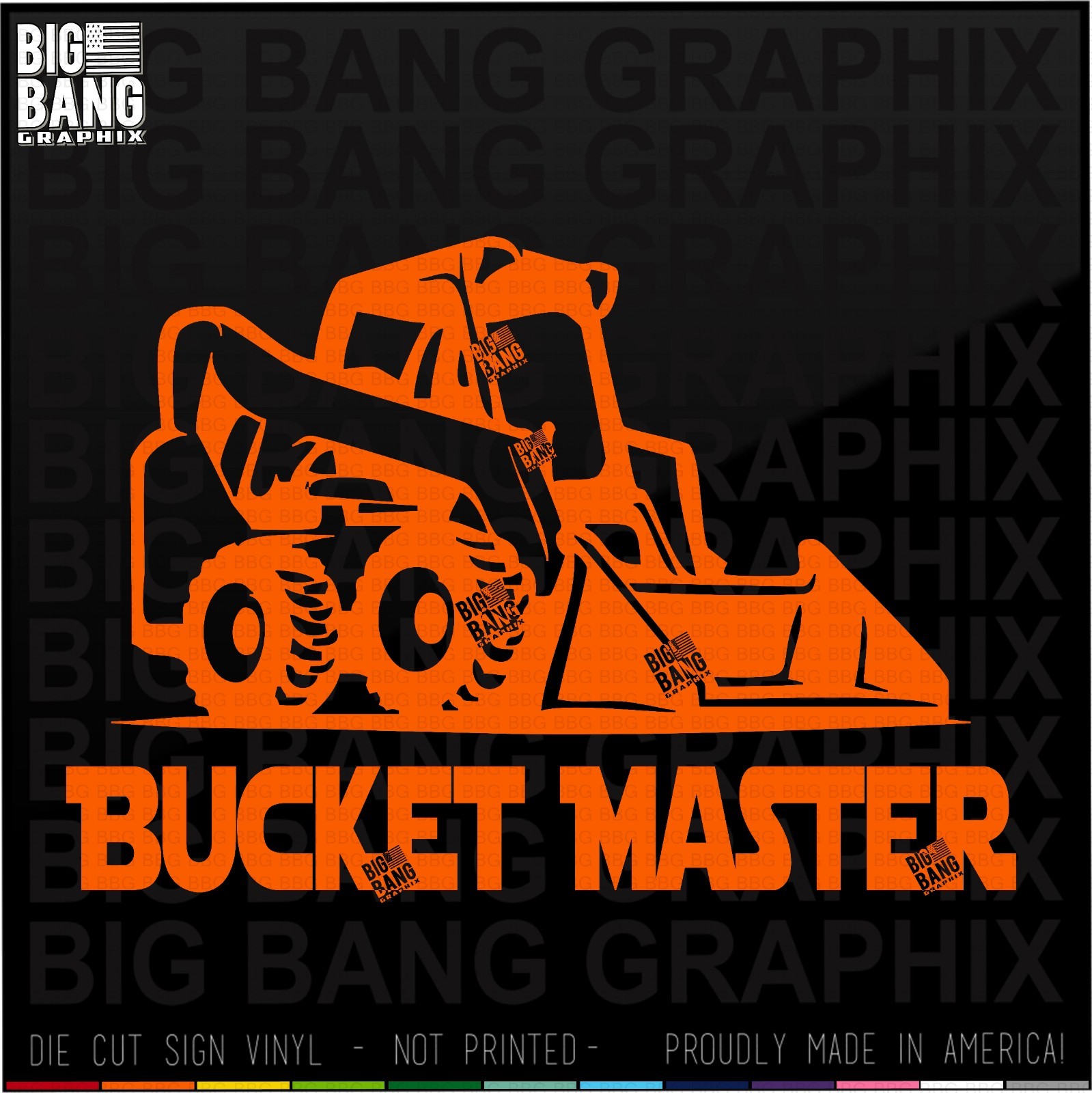 Skid Steer Loader Driver Operator Bucket Master Funny Vinyl Decal Sticker DieCut
