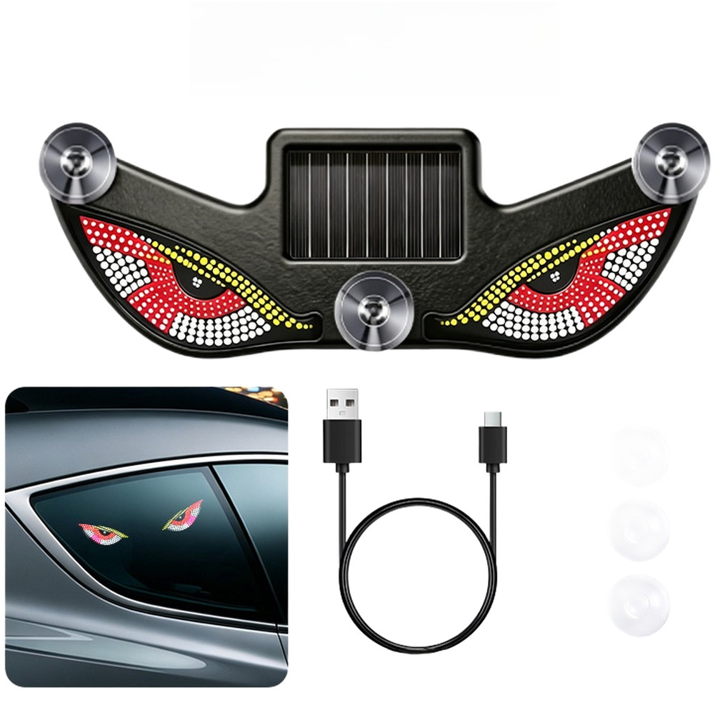 LED Triangle Window Light for Vehicle Rear Solar Powered Suction Mount