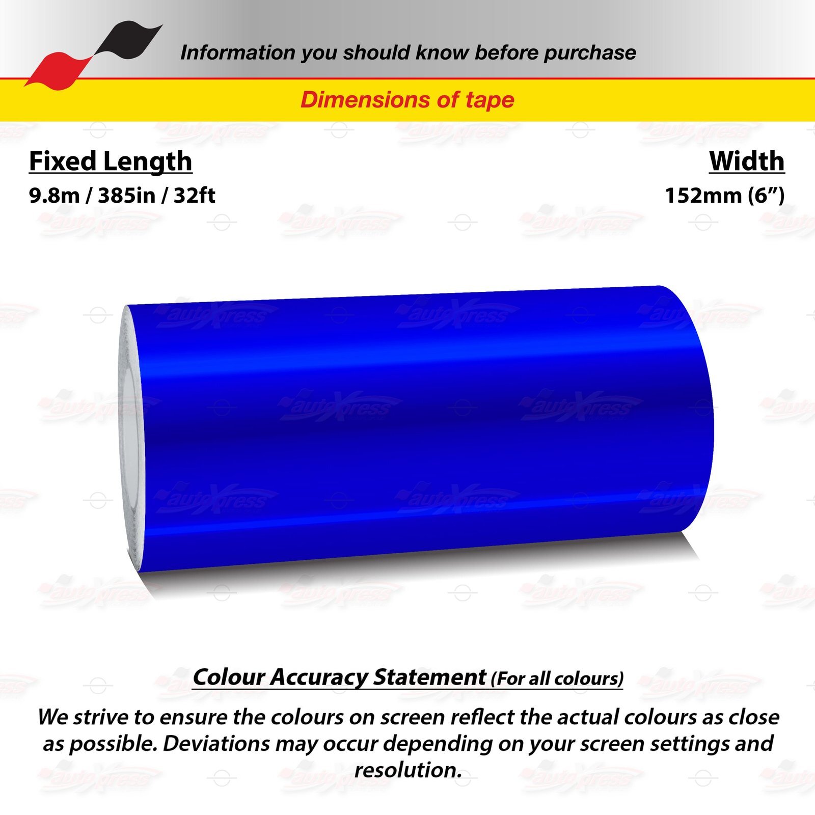 CHROME BLUE 6″ 152mm Roll PIN STRIPE Car Striping Line TAPE Decal Vinyl Sticker