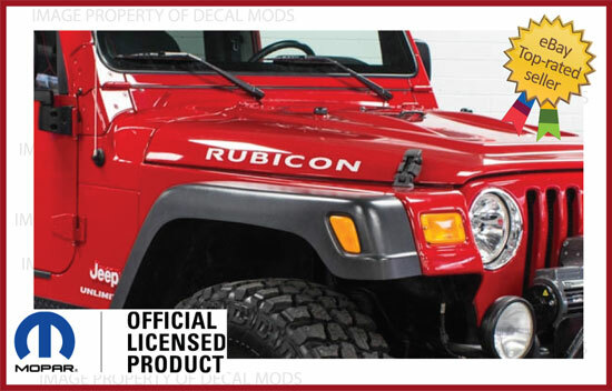 Set of 2: 97 – 06 Jeep Wrangler TJ RUBICON Hood decals stickers Silver Met SJ4T6
