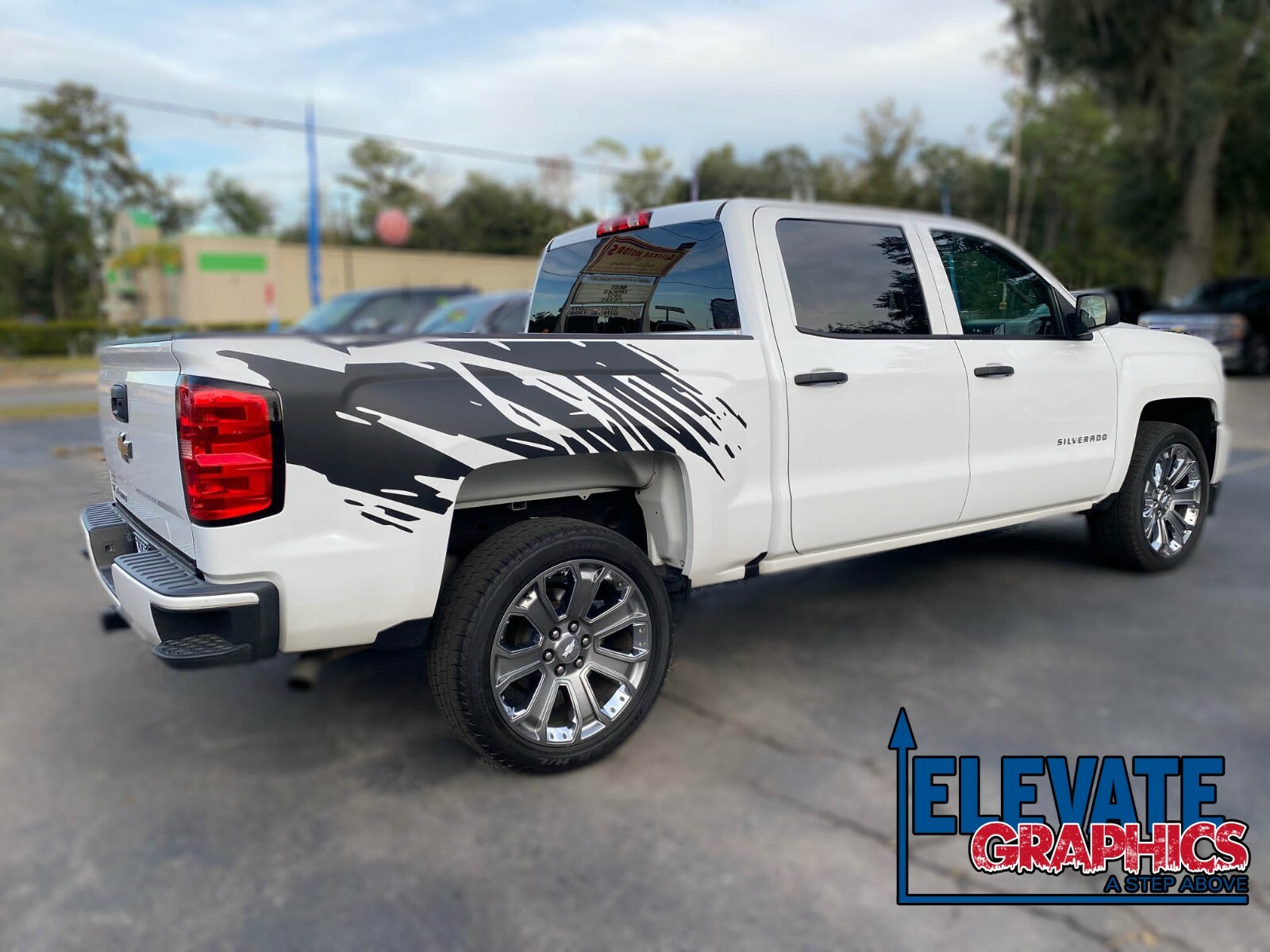 2007-2018 For Chevy Silverado Stripes Splatter Side Decal Vinyl Graphics Sticker