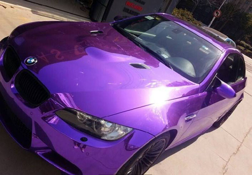 12″ x 60″ Purple Chrome Mirror Vinyl Film Wrap Sticker Stretchable 1ft x 5ft