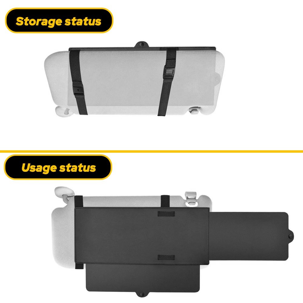 1/2pc Car Sun Visor Extension Shield Front Side Shade Anti-Glare Sunshade Black