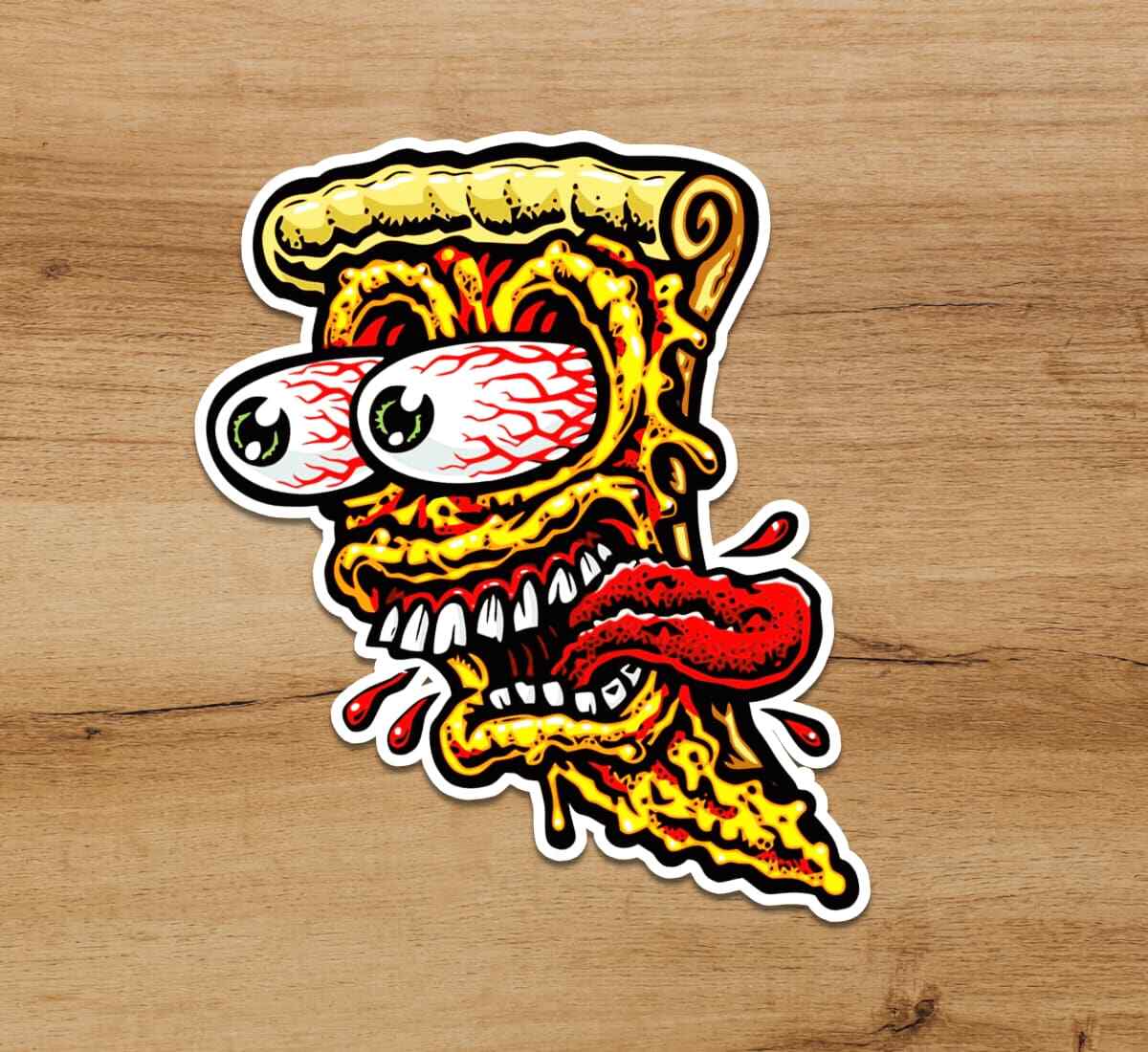 Rat Fink Hot Rod Pizza 3 inch Holographic Premium decal Sticker Car Window