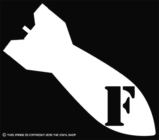 “F-Bomb” WWII Bomb style, hot rodder and street outlaw in you decal sticker