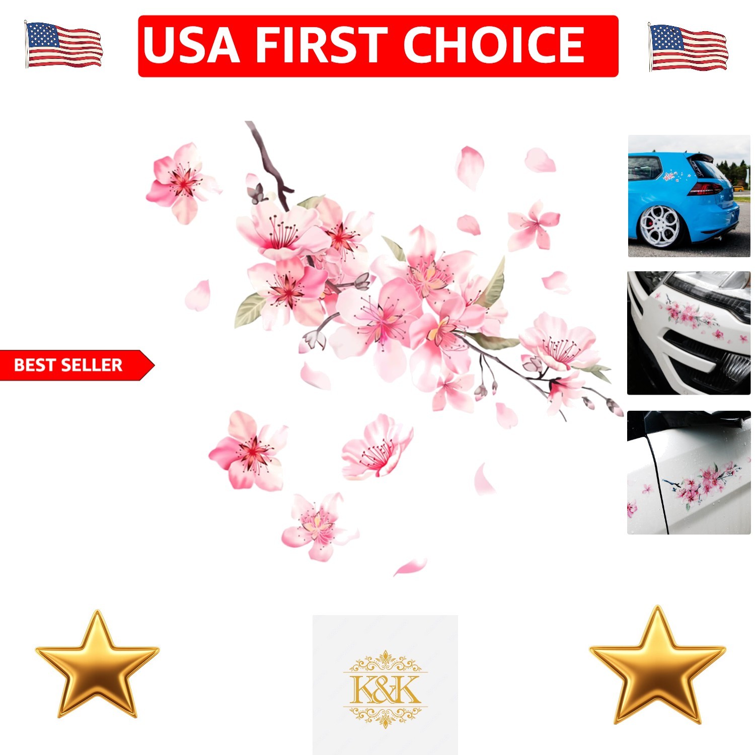 Realistic Cherry Blossom Vinyl Decal – Decorative & Scratch Cover Solution