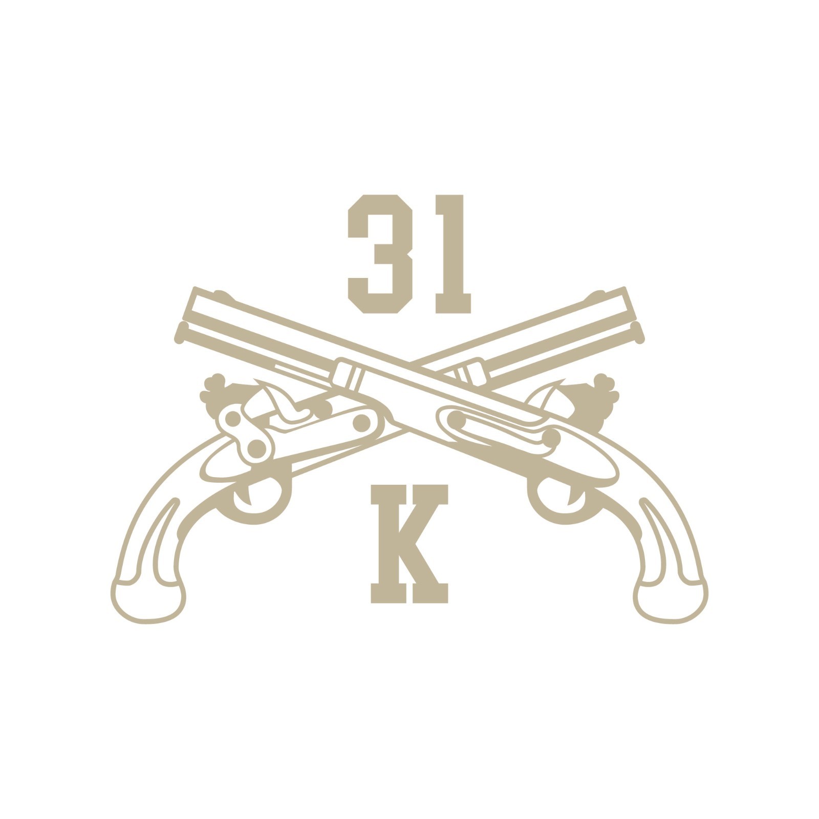 Army MOS 31K Working Dog Handler Crossed Pistols Insignia Decal 3″ x 5.5″