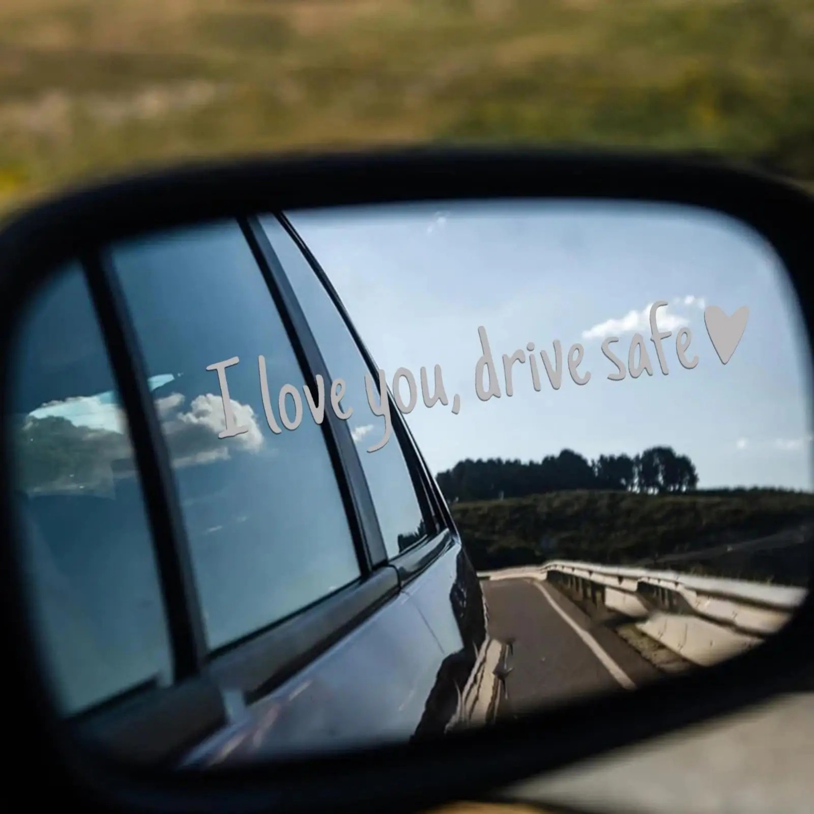 I Love You Drive Safe Heart Mirror Decal Sticker Vinyl Truck Window Car