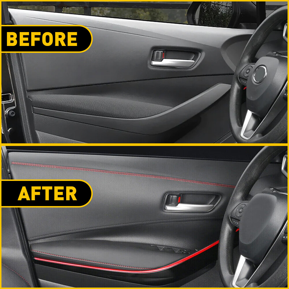 2M PU Leather Car Dashboard Decor Line Strip Sticker Moulding Trim Access H