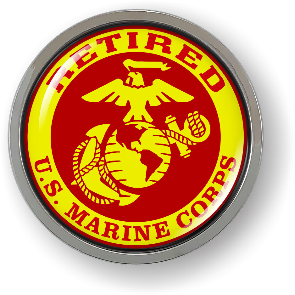 Officially Licensed Product – Retired USMC EGA Logo Car Emblem Badge Round Bezel