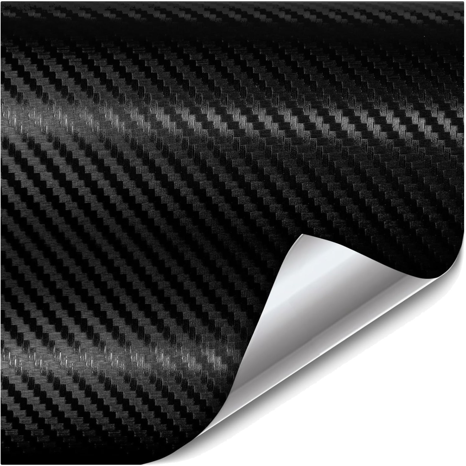 3ft x 5ft Black Carbon Fiber Vinyl Wrap: Perfect for Cars, Boats & Motorcycles