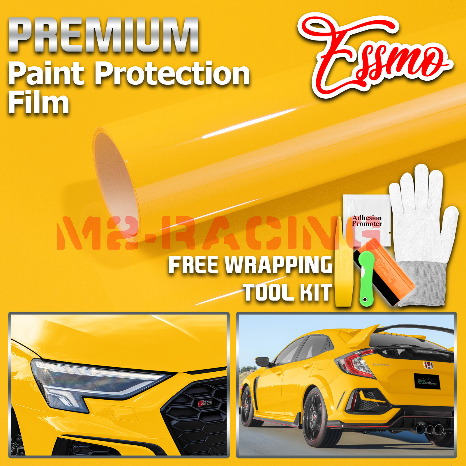 Color PPF Paint Protection Film Gloss Sunflower Yellow Car Paint Scratch Shield