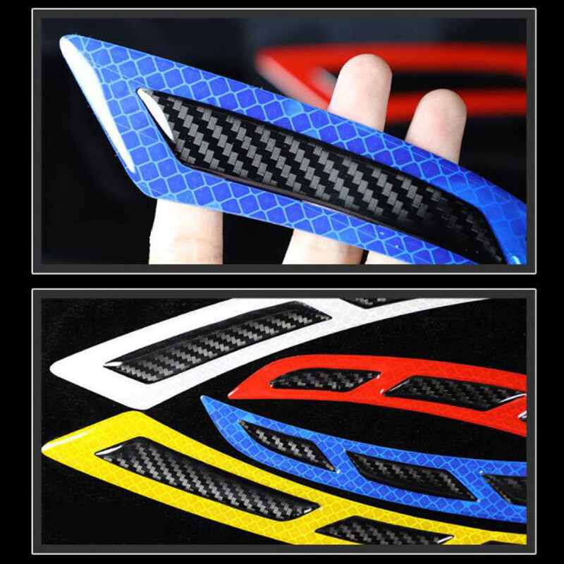 2PCS Reflective Car Wheel Eyebrow Sticker Fender Arch Trim Carbon Fiber Strips