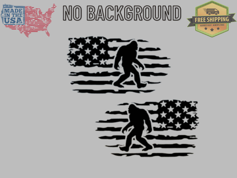 BIGFOOT/ SASQUATCH Distressed American Flag Vinyl Decal /Sticker Yeti