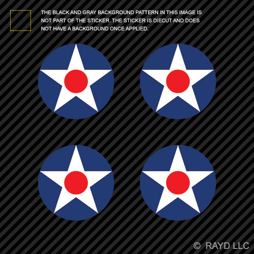 (4x) 1.5″ USAAC Roundel Sticker Die Cut Decal United Sttes Army Air Corp