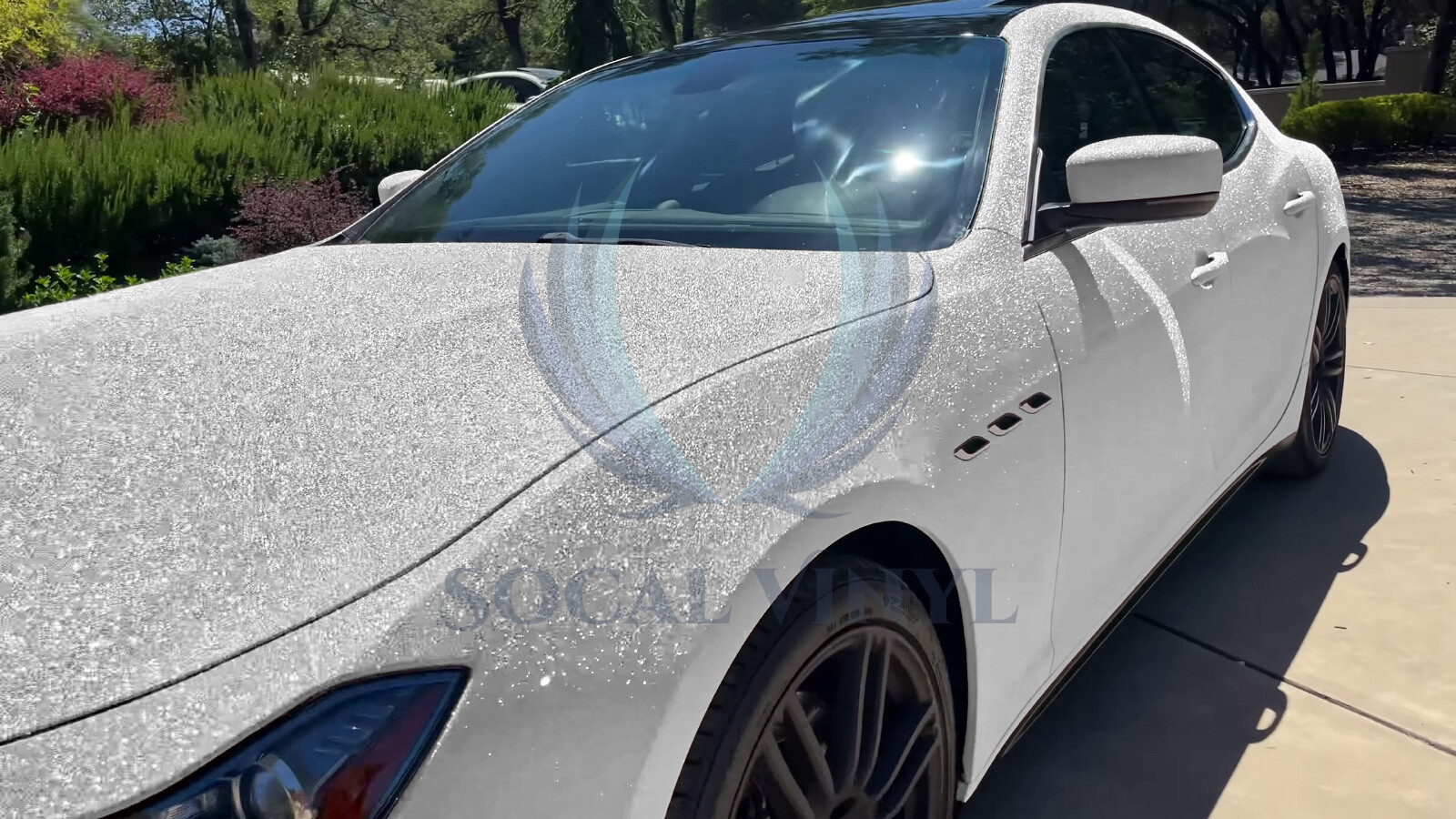 Premium Ultra Diamond Glitter Matte Silver Car Vinyl Wrap Sticker Decal Sheet