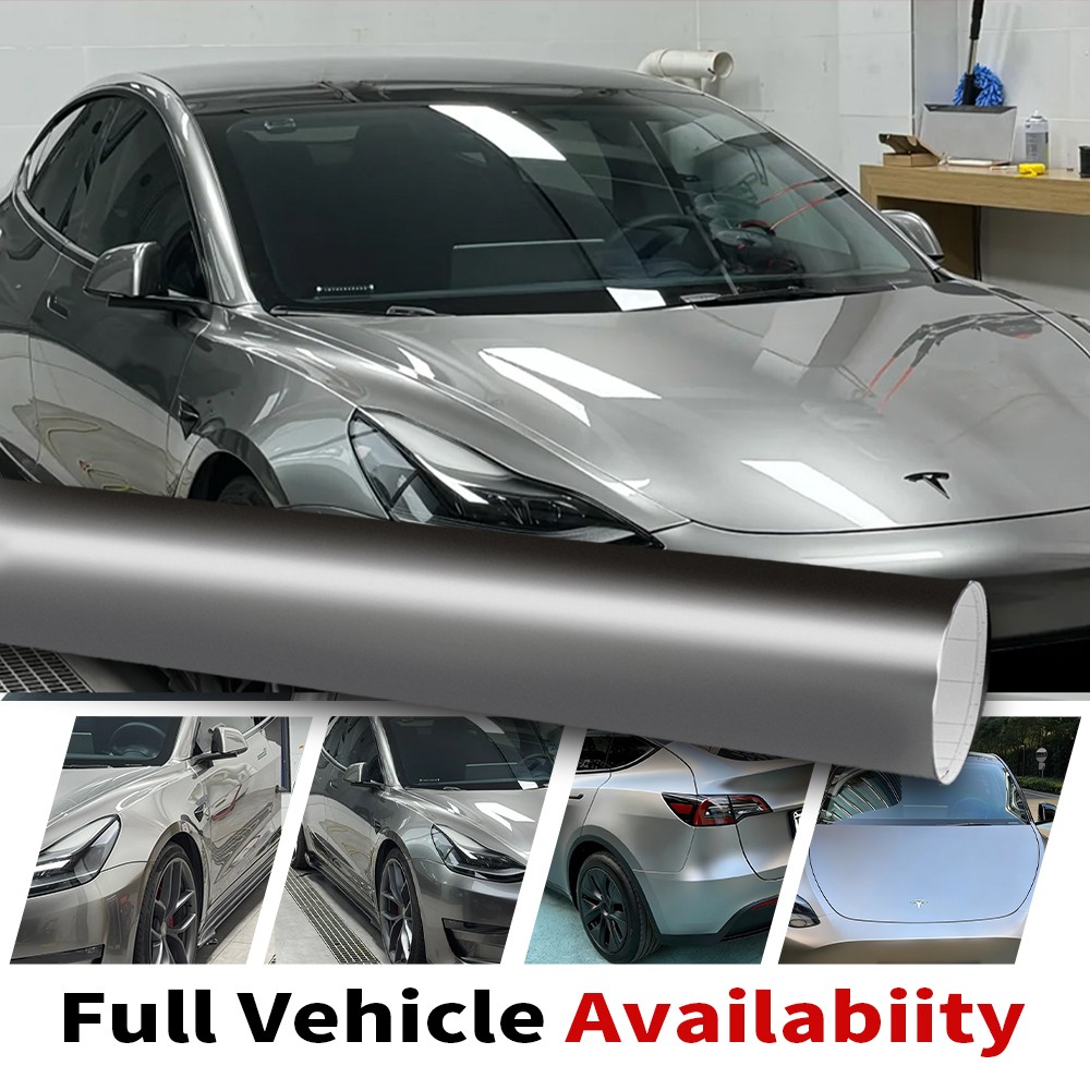 Car Auto Sticker Film Genuine Metal Silver Vinyl Wrap Decal Bubble Free Sheet