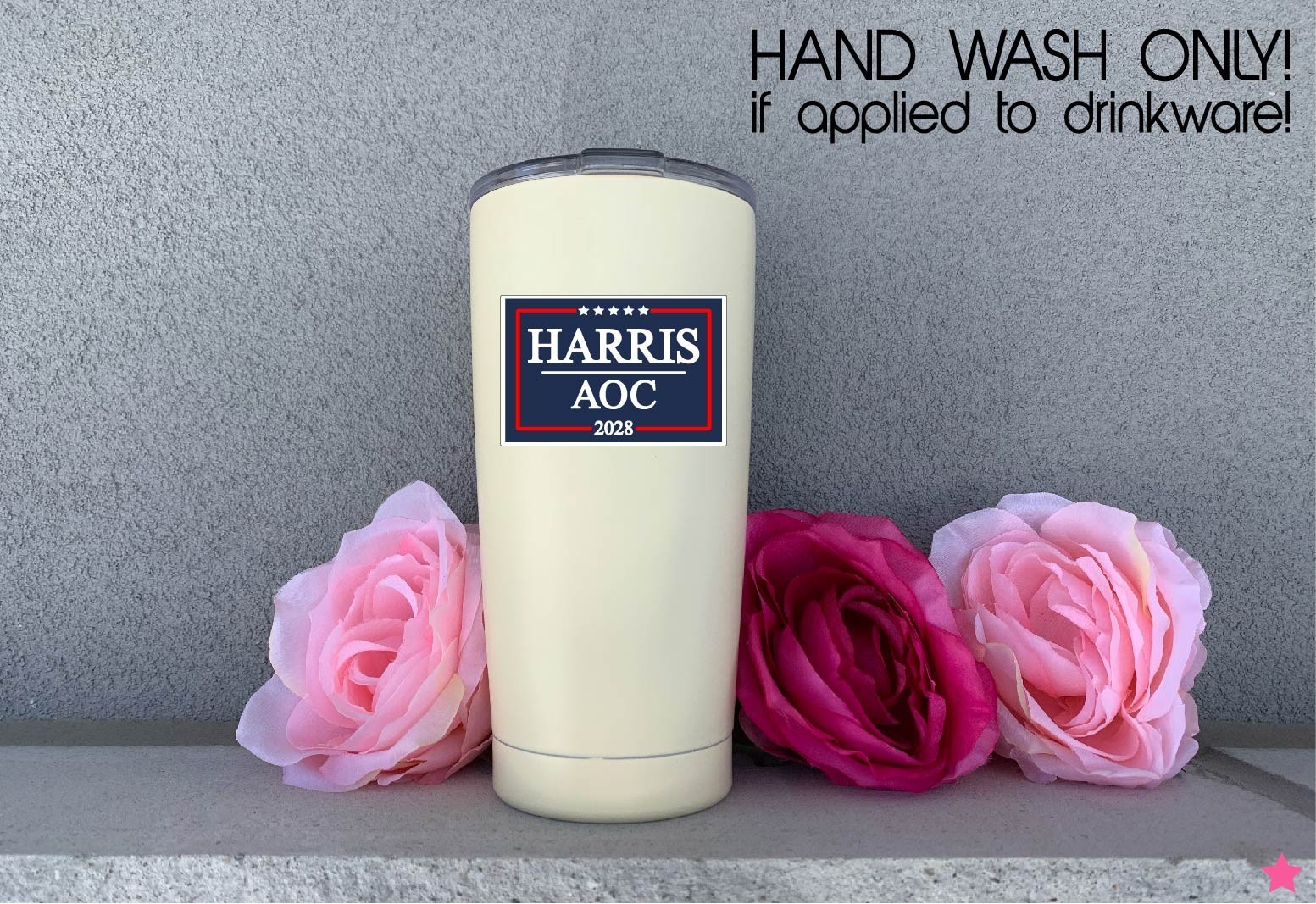 Harris AOC 2028 Decal Sticker Kamala Political Anti MAGA Trump Democrat Vote Blu