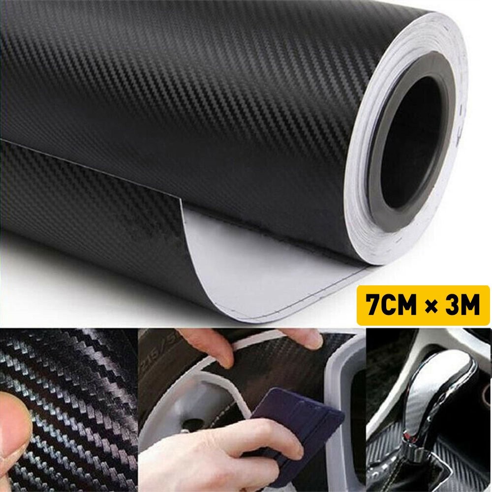 Carbon Sticker Fiber Scuff Sill Cover Protector Anti Scratch Strip Car Door Body