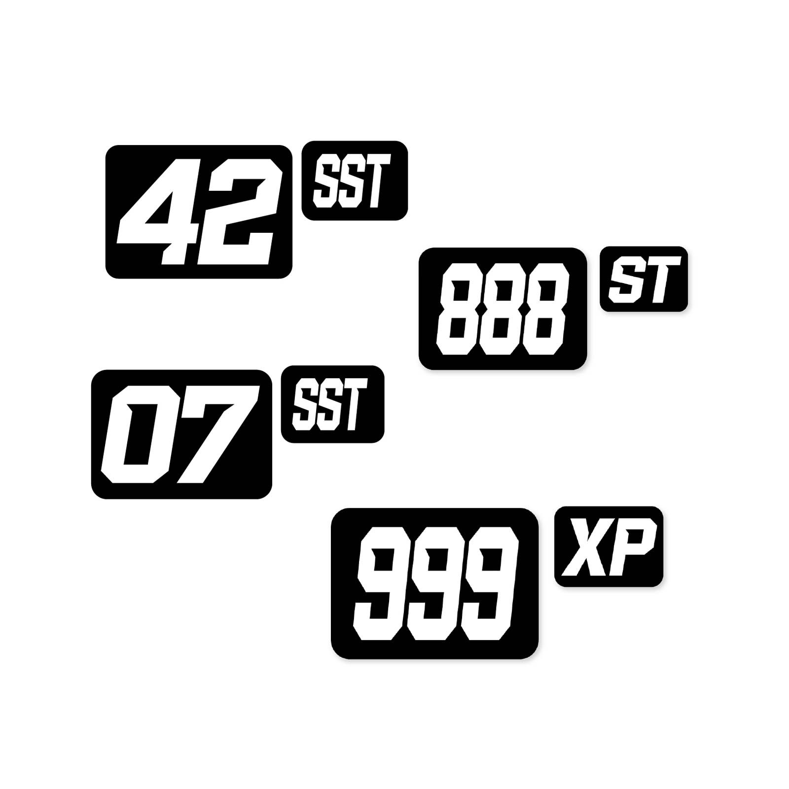 Custom Autocross Number Class Magnet Decal x2 10-16 inch – White Black Plate