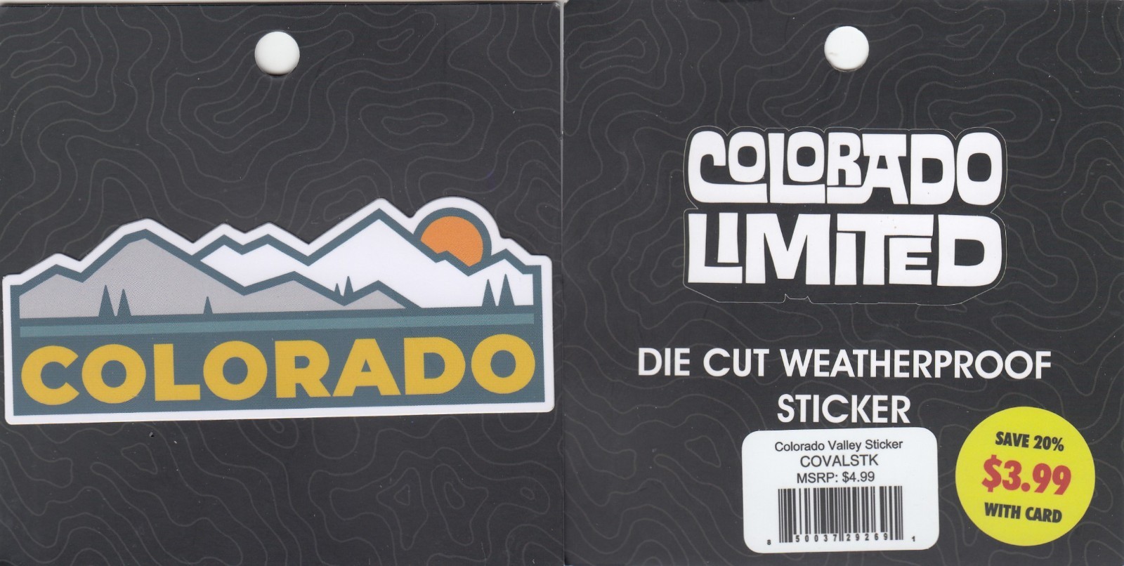 New Colorado Limited Weatherproof Sticker Decal – Mountains Valley Rising Sun