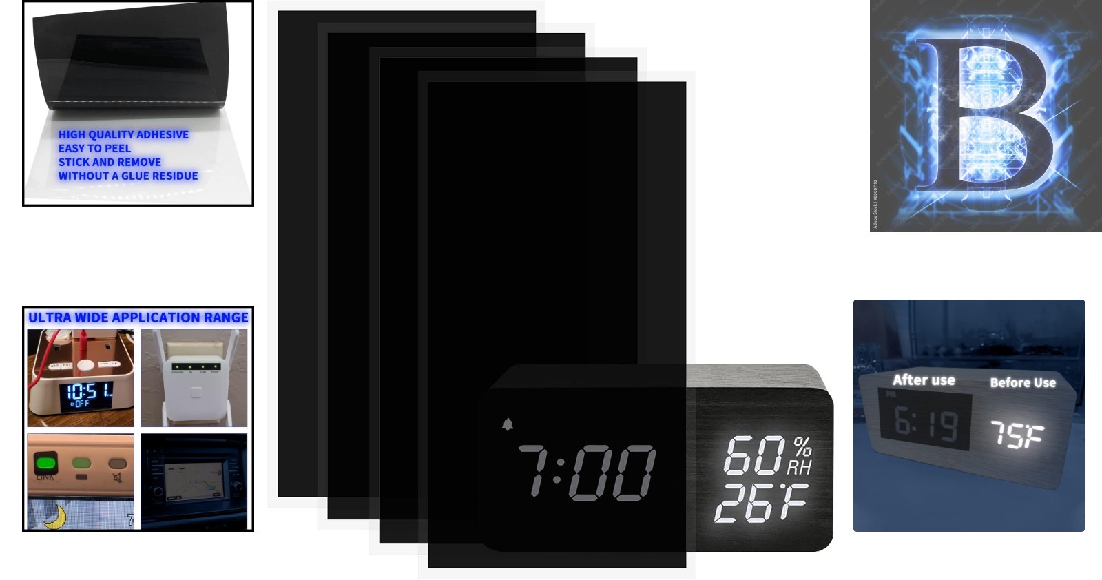 Block Annoying Lights with 4Pcs 8×4 Inch Reusable Light Blocking Stickers