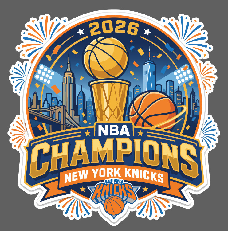 New York Knicks 2026 Champions Vinyl Decal Car Truck Cell Phone Laptop SUV Decal