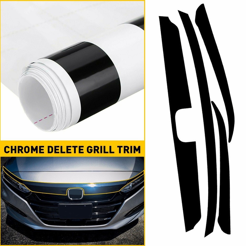 For Honda Accord 2018-2020 Front Grille Chrome Delete Blackout Precut Vin A