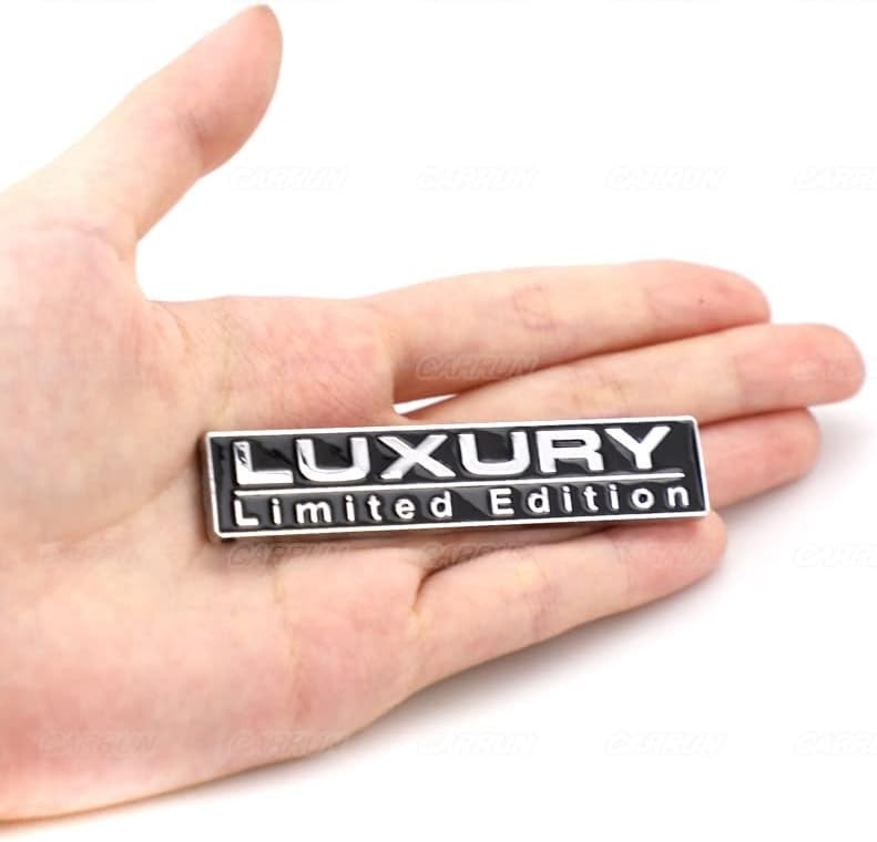 2 Pcs Luxury 3D Emblem Decal for Car – Silver Black, Waterproof & Fade-Resistant