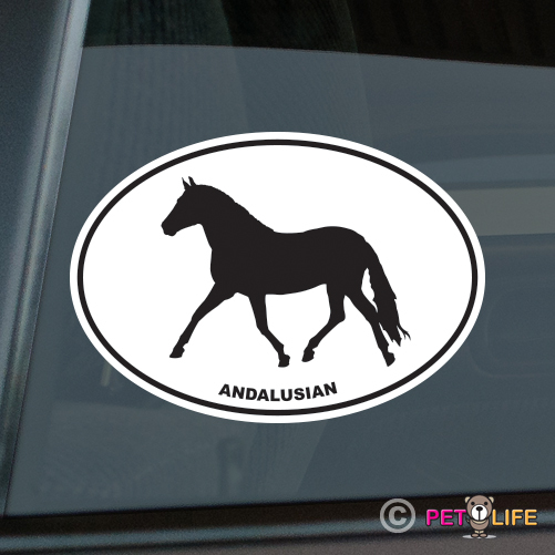 Oval Andalusain Sticker Die Cut Vinyl Ver 2 Pure Spanish Horse PRE