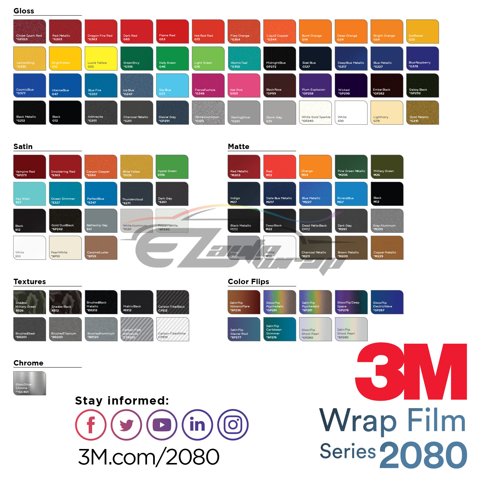 3M 2080 Gloss Satin Matte Carbon Fiber Flip Vinyl Wrap Vehicle Film Decal Sheet