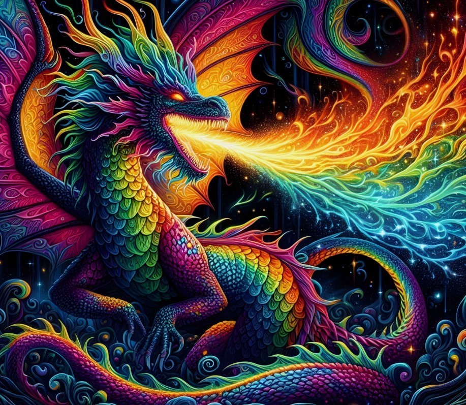 Beautiful Dragon Phone Sticker (2 Inch) Waterproof RPG DnD Fantasy Colorful