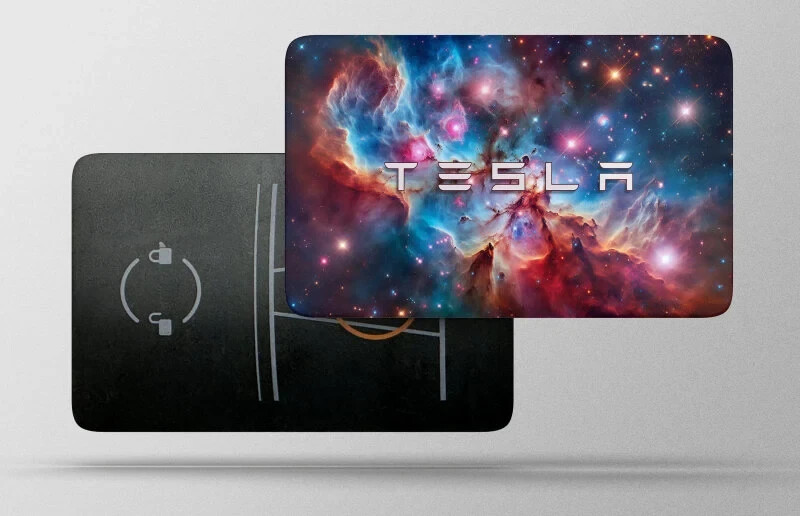Premium Nebula Space Tesla Key Card Wrap Sticker Skin Protector