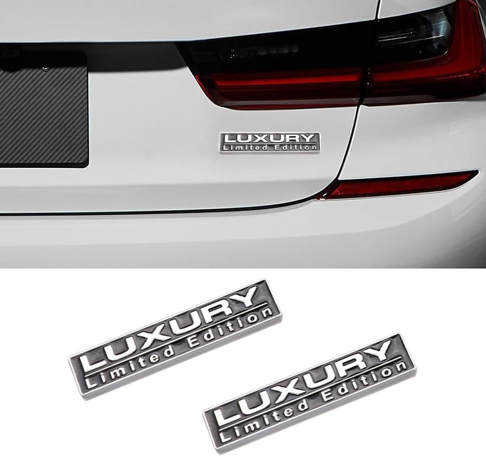 2 Pcs Luxury 3D Emblem Decal for Car – Silver Black, Waterproof & Fade-Resistant