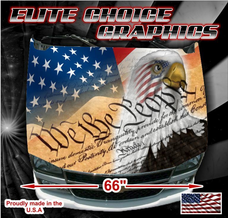 American Flag Constitution Eagle Vinyl Hood Wrap Bonnet Decal Sticker Graphic