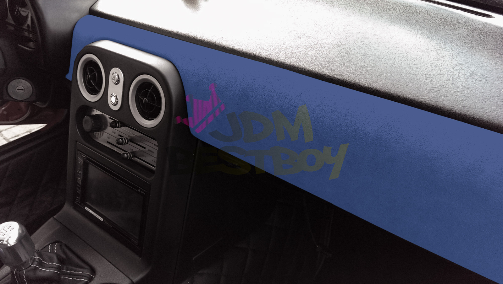 Velvet Stretchable Royal Blue Suede Textured Car Vinyl Wrap Sticker Decal Sheet