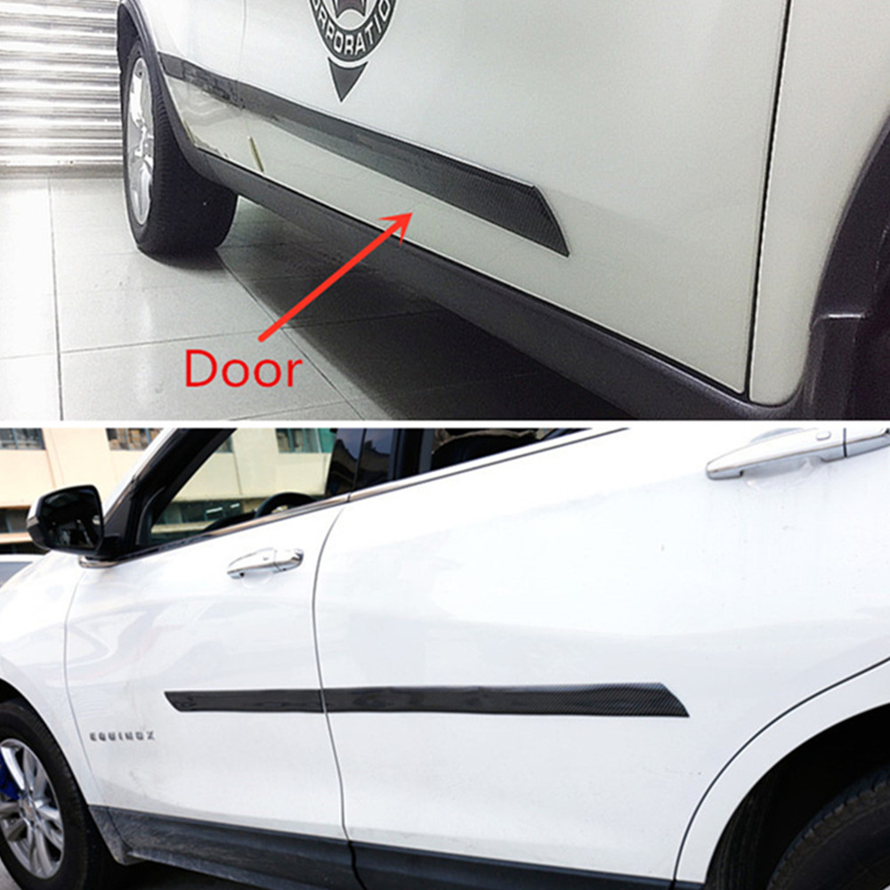 DIY 2m*5cm Car Off-Road 3D Carbon Fiber Color Door Scuff Plate Protector Sticker