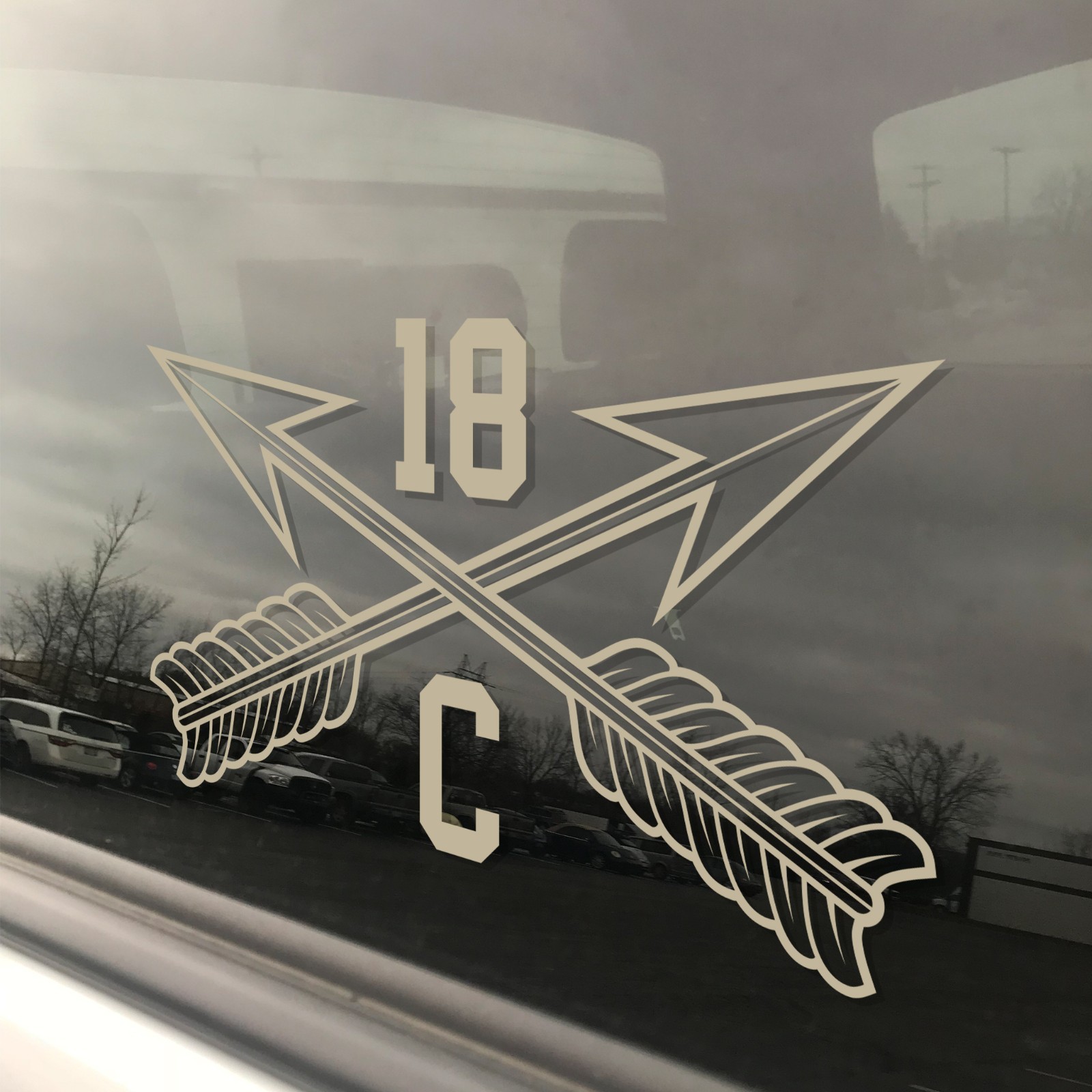 Army MOS 18C Engineer Sergeant SF Crossed Arrows Insignia Decal 3″ x 5.5″